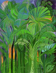 Rain Forest, Malaysia, 1990 (akryl på lerret)